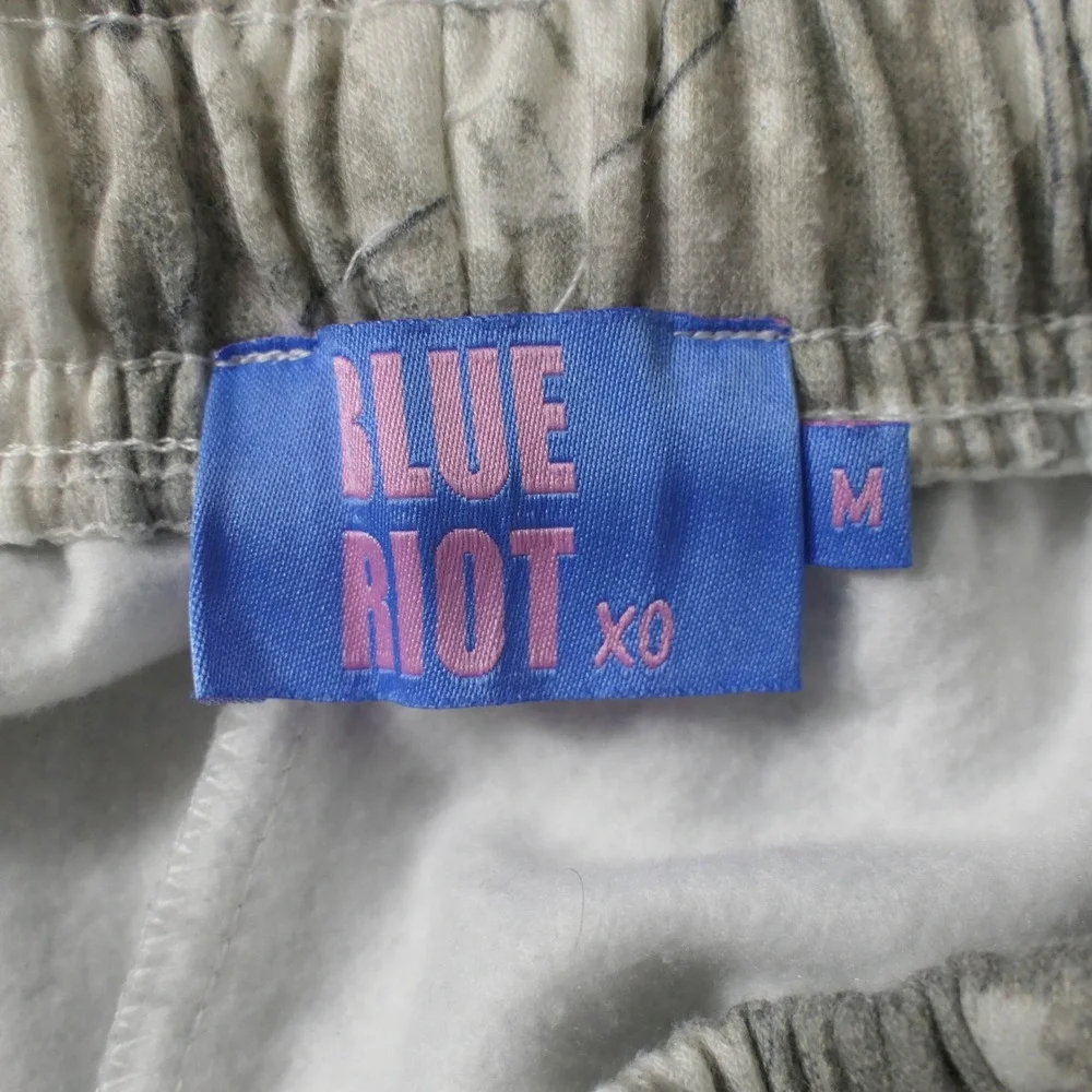 Blue Riot xo Womens Sweatpants M Gray Snow Camo Wide Leg Loungewear Athleisure